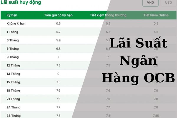 Cập Nhật Lãi Suất Ngân Hàng OCB Mới Nhất 2023