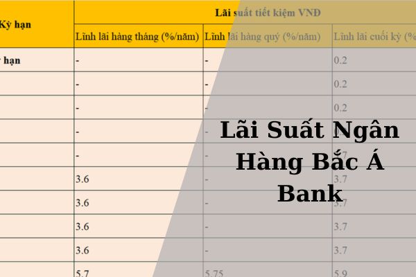 Cập Nhật Lãi Suất Ngân Hàng Bắc Á Bank Mới Nhất 2023