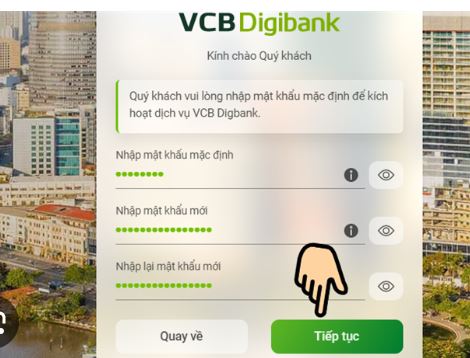 cach lay lai mat khau vcb digibank