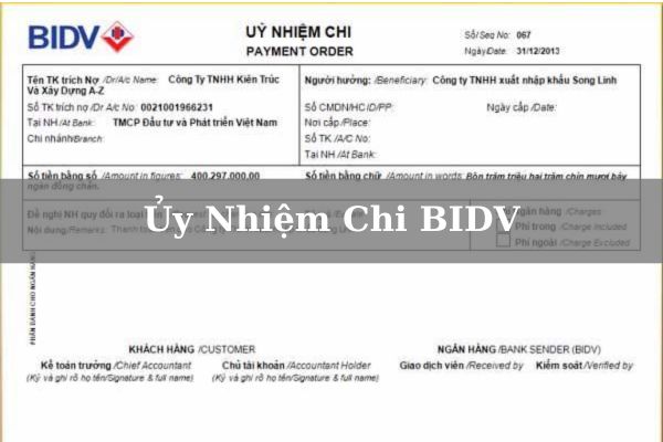 Ủy Nhiệm Chi BIDV 2023: Cách In/Tải Mẫu UNC BIDV Excel Online